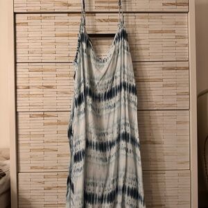 Bella Dahl Blue and White Tie-Dye Midi Dress